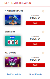 Bovada Casino will reward you with leaderboard points for playing the ranked games