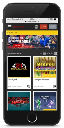 You can play at Bovada Casino on your iOS, Android or Windows device