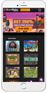 You can access Desert Nights Casino through your mobile browser