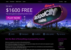 Screenshot of JackpotCity's homepage