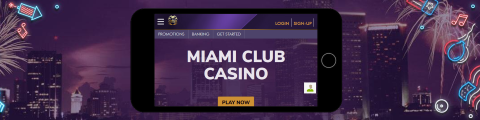 Miami Club Casino's websites is fully optimized for mobile play