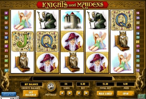 Knights & Maidens is a 5 reel slots with 25 pay-lines by Random Logic Games