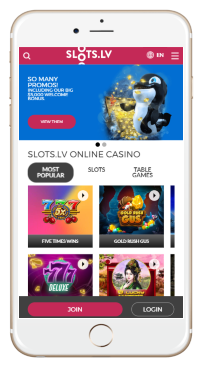 Slots.lv's mobile version work perfectly well with a smartphone or tablet