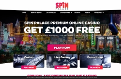 Spin Palace landing page